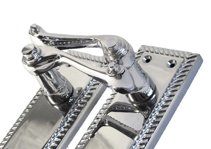 Georgian Handle Latch Door Handles Chrome, Pair of 3" Hinges & Latches Pack Sets