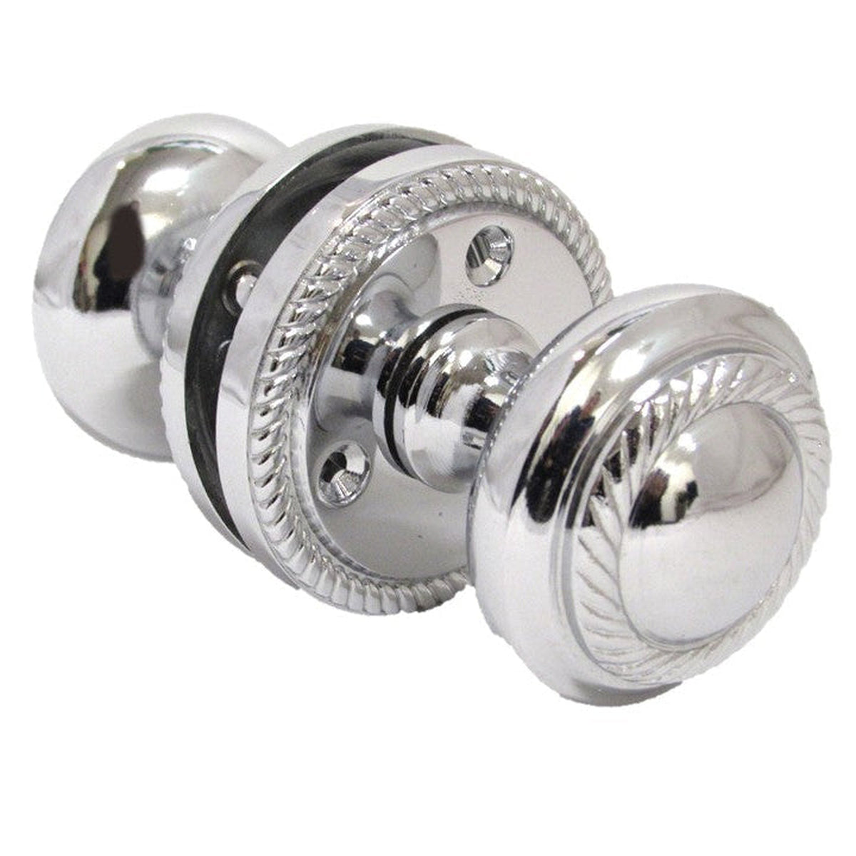Door Knobs Round Georgian Roped Mortice Knob - Chrome Polished 62mm