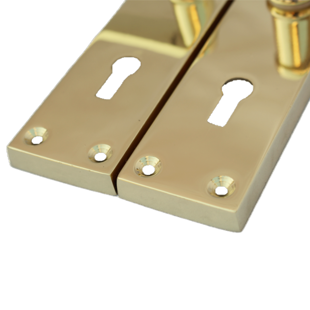 Poignées de porte LOCK Finition laiton Moderne Victorien Droit Intérieur Extérieur