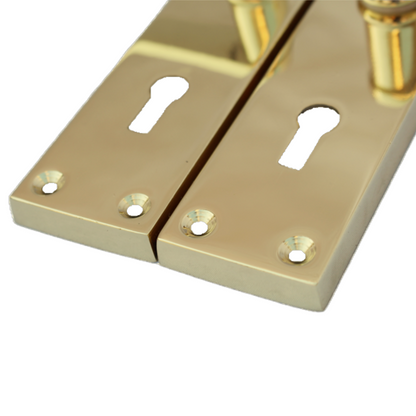 Poignées de porte LOCK Finition laiton Moderne Victorien Droit Intérieur Extérieur