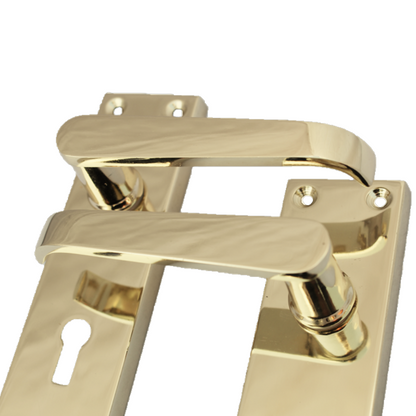 Poignées de porte LOCK Finition laiton Moderne Victorien Droit Intérieur Extérieur