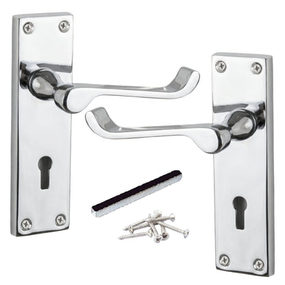 Marketplace JPG companion for Door Handles Victorian Scroll Lever Lock - Chrome 150 X 40mm