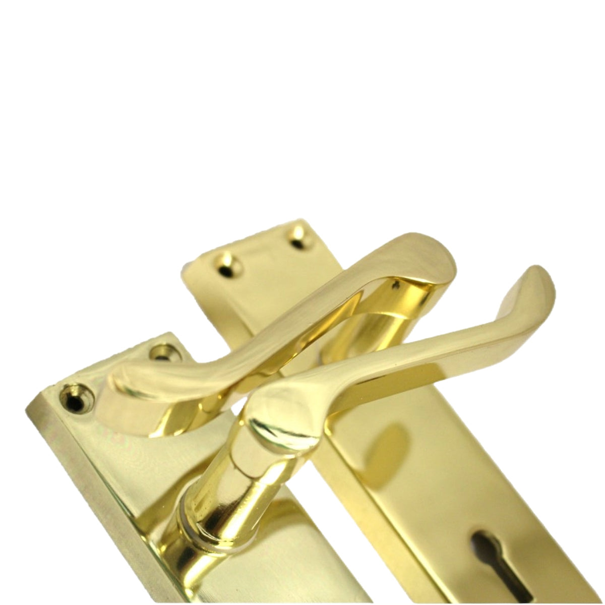 Marketplace JPG companion for Door Handles Victorian Scroll Lever Lock - Brass Pack Hinges 150 X 40mm