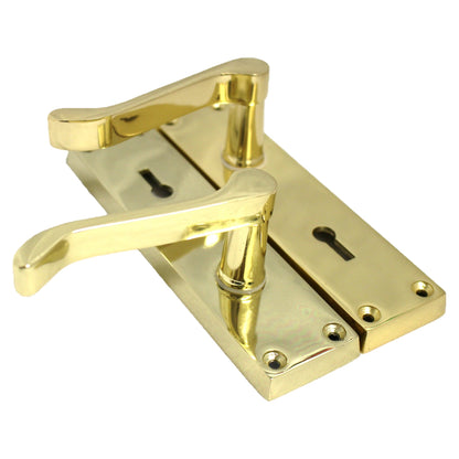 Marketplace JPG companion for Door Handles Victorian Scroll Lever Lock - Brass Pack Hinges 150 X 40mm