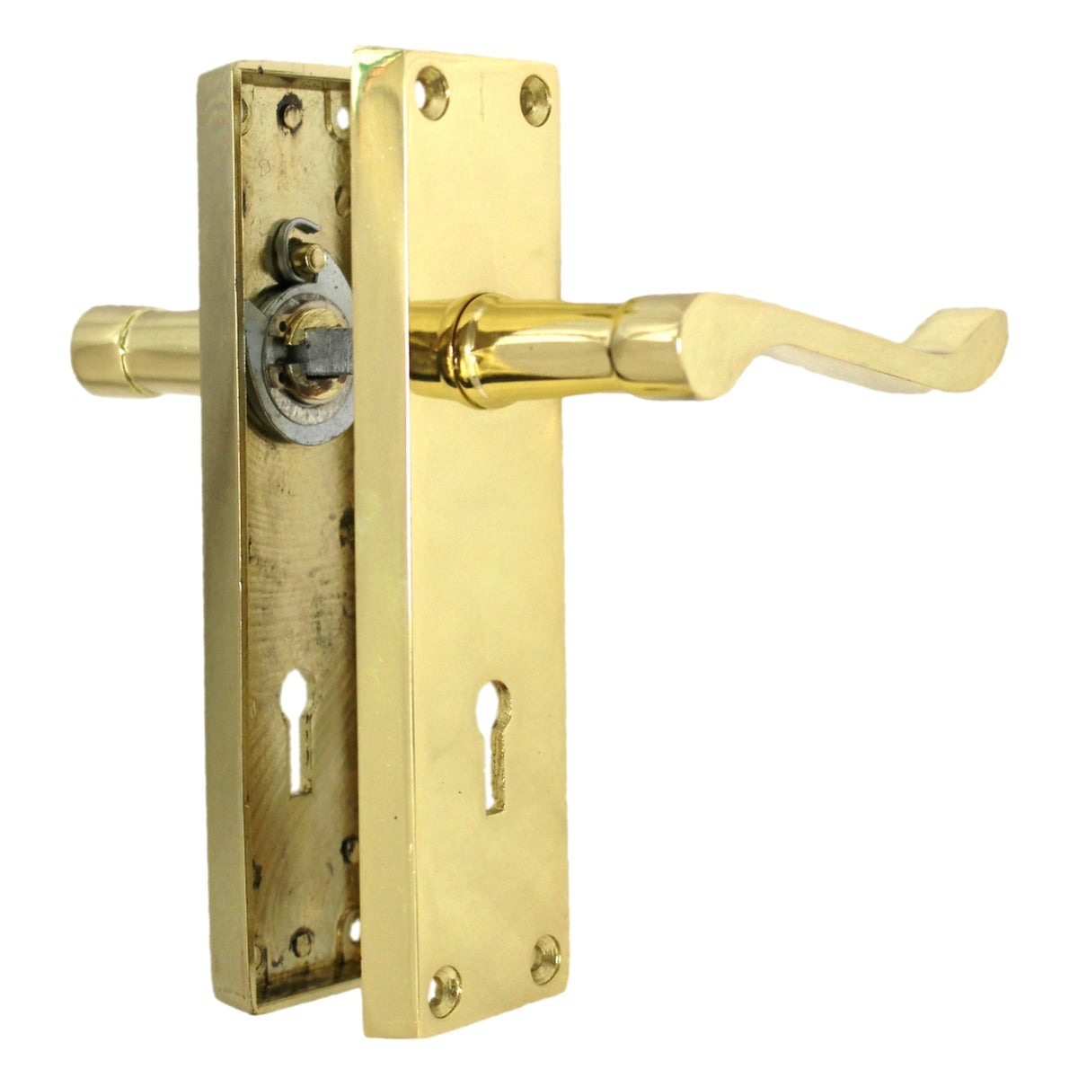 Marketplace JPG companion for Door Handles Victorian Scroll Lever Lock - Brass Pack Hinges 150 X 40mm