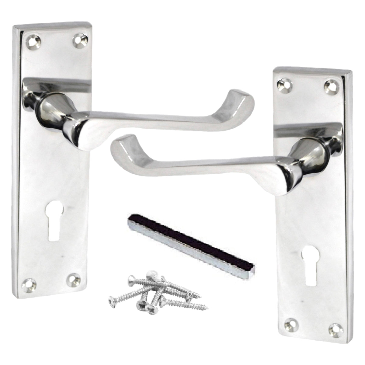 Marketplace JPG companion for Door Handles Victorian Scroll Lever Lock - Chrome 150 X 40mm