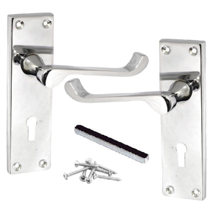 Marketplace JPG companion for Door Handles Victorian Scroll Lever Lock - Chrome 150 X 40mm
