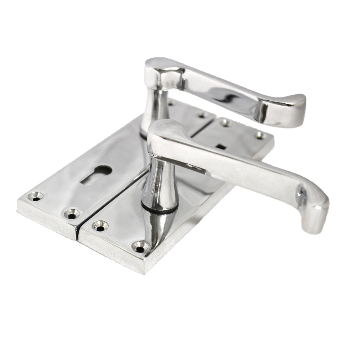 Marketplace JPG companion for Door Handles Victorian Scroll Lever Lock - Chrome Pack Hinges 150 X 40mm