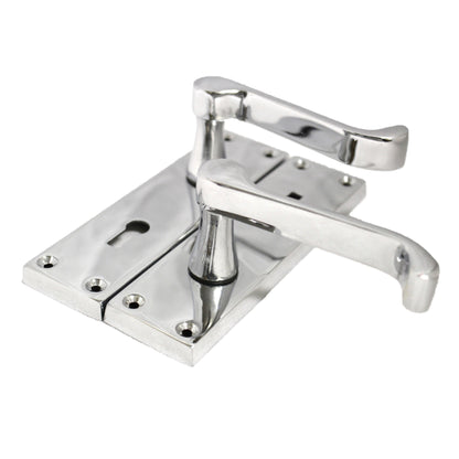 Marketplace JPG companion for Door Handles Victorian Scroll Lever Lock - Chrome Pack Hinges 150 X 40mm