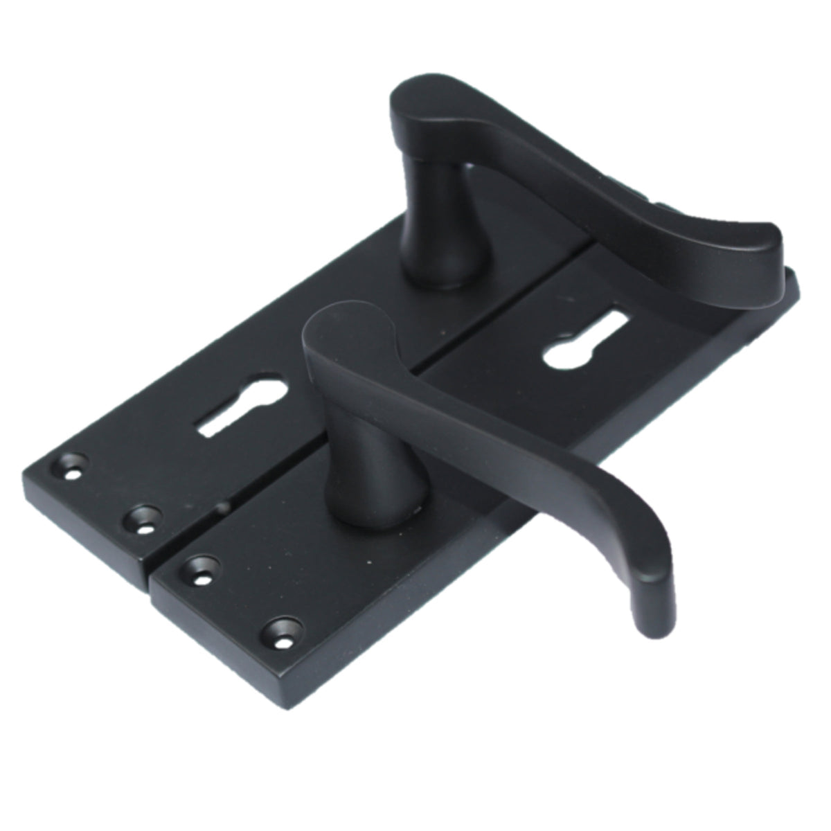 Marketplace JPG companion for Door Handles Victorian Scroll Lever Lock - Matt Black Pack Hinges 150 X 40mm