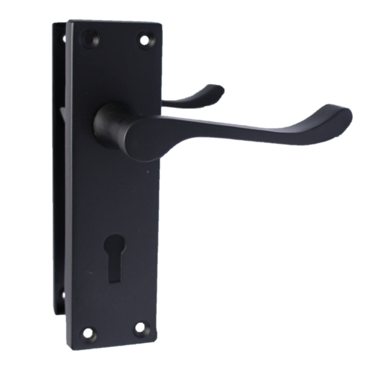 Marketplace JPG companion for Door Handles Victorian Scroll Lever Lock - Matt Black Pack Hinges 150 X 40mm