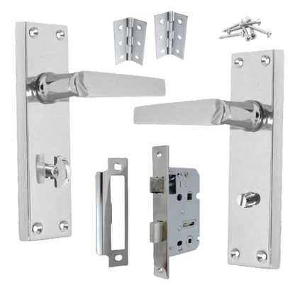 Marketplace JPG companion for Bathroom Door Handle Set - Chrome Straight Lever Victorian Handles - 3"