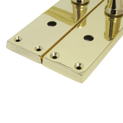 Bathroom Door Handle Set - Brass Straight Lever Victorian Handles