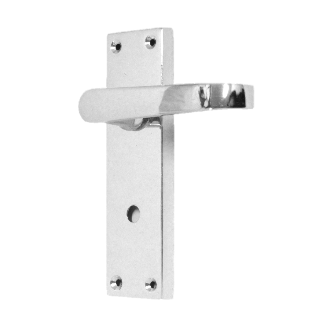 Door Handles Straight Bath Lock Handle - Chrome 150 x 40mm