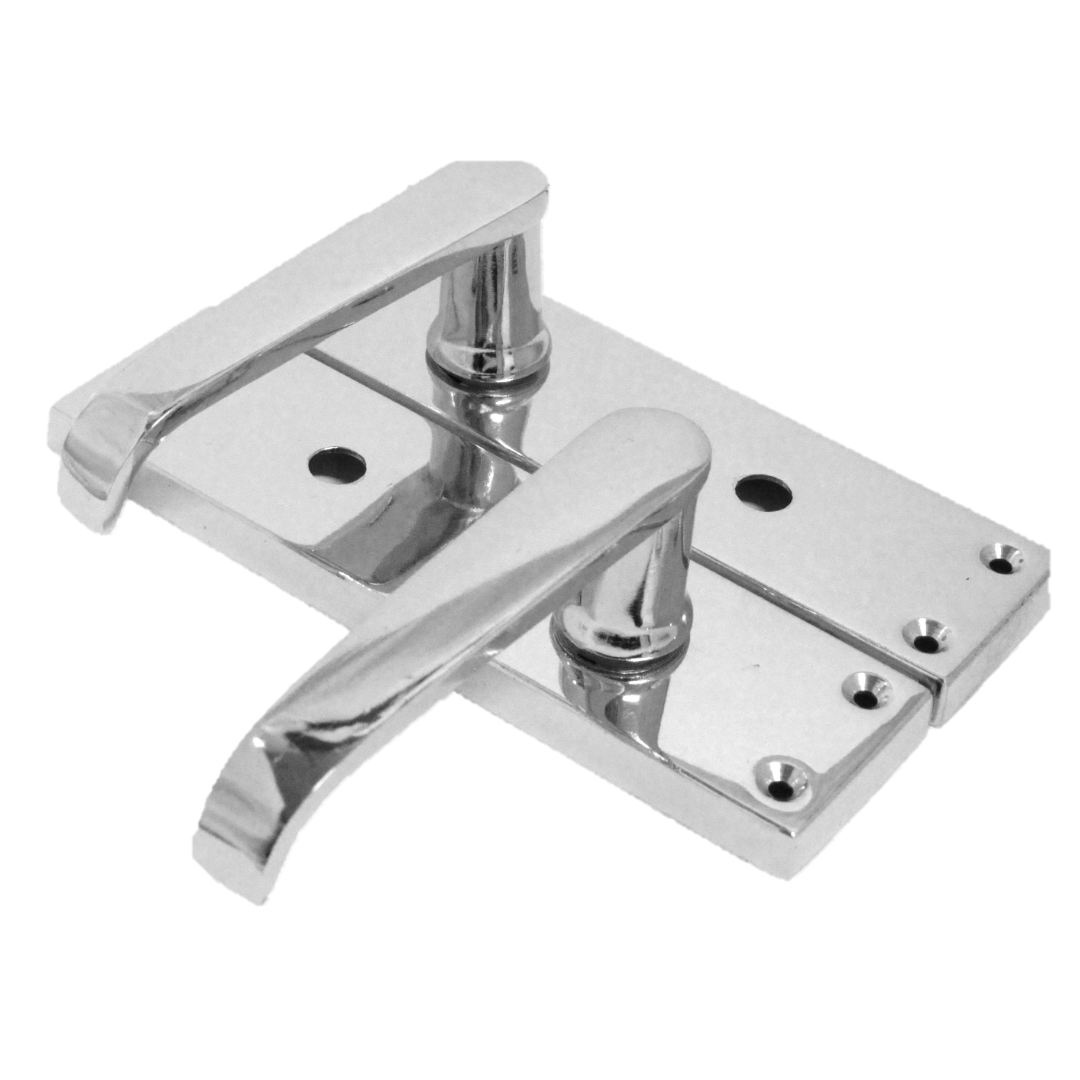 Door Handles Straight Bath Lock Handle - Chrome 150 x 40mm