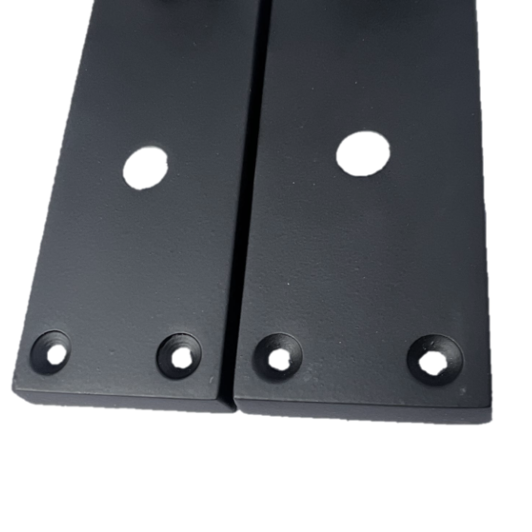 Bathroom Door Handle Set - Matt Black Straight Lever Victorian Handles