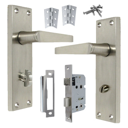 Marketplace JPG companion for Bathroom Door Handle Set - Satin Straight Lever Victorian Handles - 3"