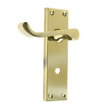Marketplace JPG companion for Door Handles Victorian Scroll Lever Bath Lock - Brass 150 X 40mm
