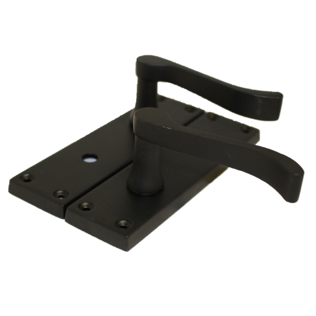 Door Handles Victorian Scroll Lever Bath Lock - Matt Black Pack 150 x 40mm