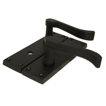 Door Handles Victorian Scroll Lever Bath Lock - Matt Black Pack 150 x 40mm