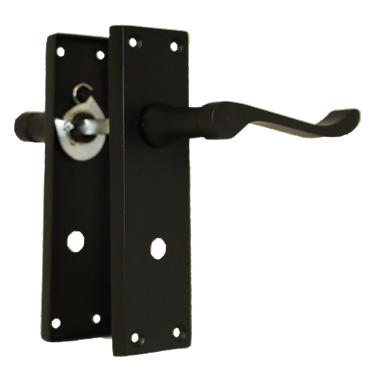 Marketplace JPG companion for Door Handles Victorian Scroll Lever Bath Lock - Matt Black Pack Hinges 150 X 40mm