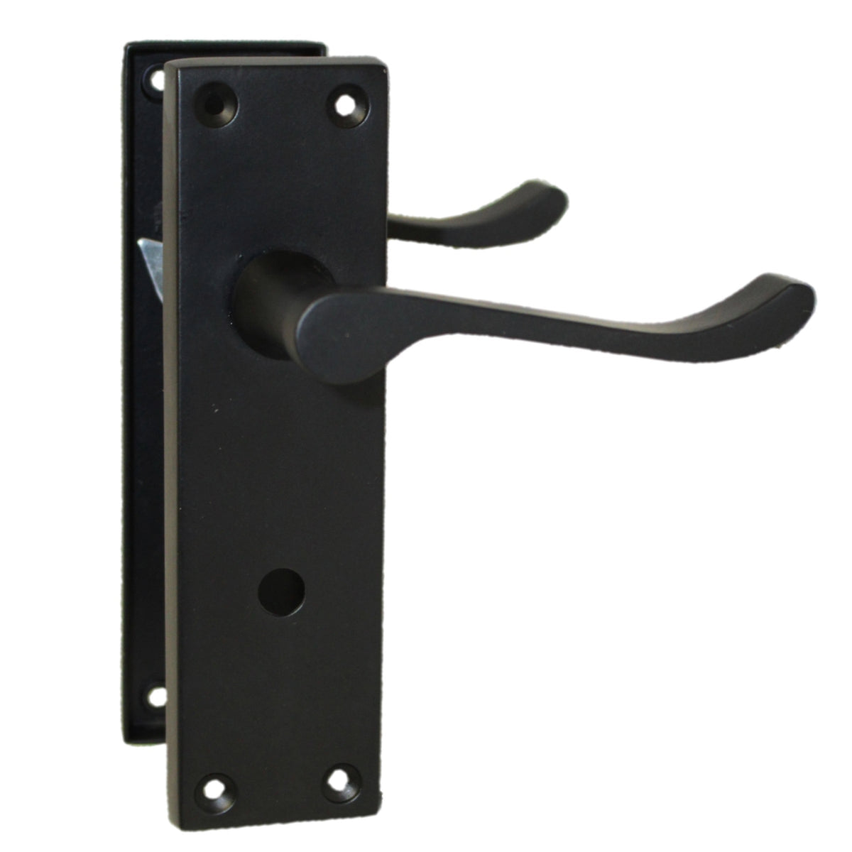 Marketplace JPG companion for Door Handles Victorian Scroll Lever Bath Lock - Matt Black Pack Hinges 150 X 40mm