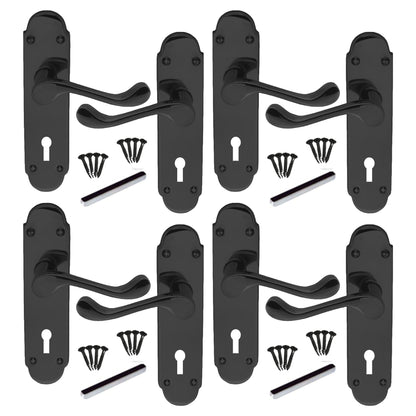 Marketplace JPG companion for Multipack Door Handles Black Nickel Epsom Victorian Scroll Lever Lock 1/4/6 Pairs
