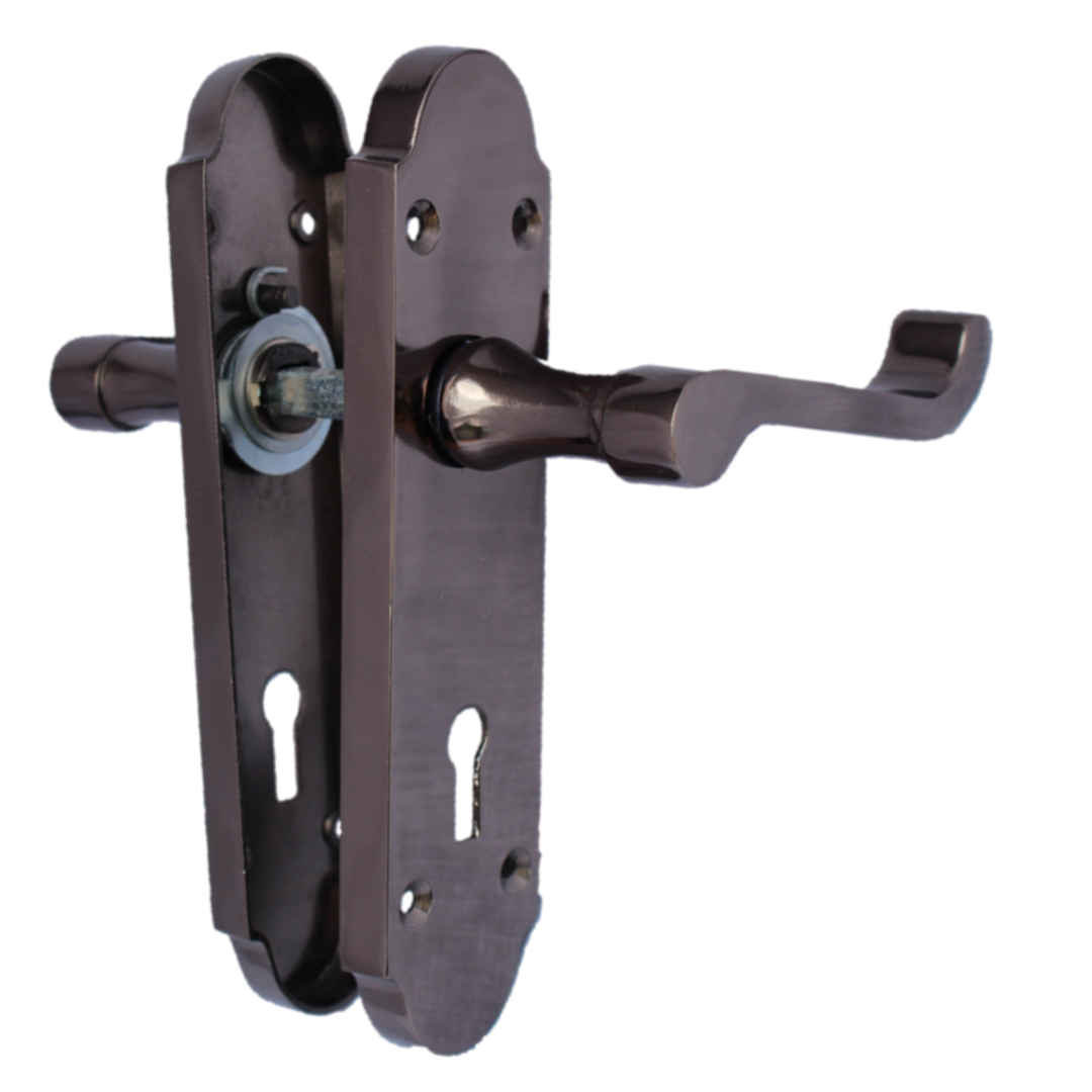Poignée de porte Epsom à clé et levier de défilement - Nickel noir