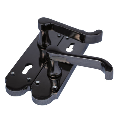 Marketplace JPG companion for Epsom Door Handle Key Lock Scroll Lever - Black Nickel - 169mm X 40mm
