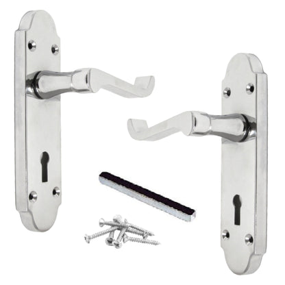 Marketplace JPG companion for Epsom Door Handle Key Lock Scroll Lever - Polished Chrome - 169mm X 40mm