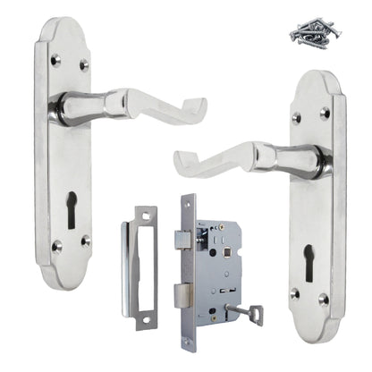 Marketplace JPG companion for Epsom Door Handle Key Lock Scroll Lever - Polished Chrome Pack