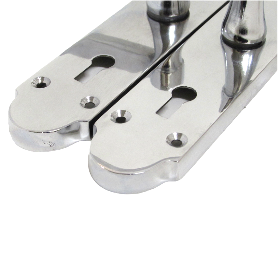 Epsom Door Handle Key Lock Scroll Lever - Polished Chrome