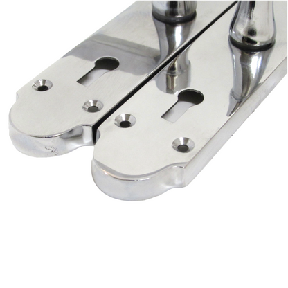 Epsom Door Handle Key Lock Scroll Lever - Polished Chrome