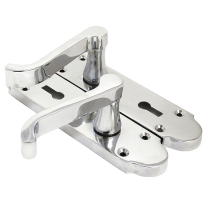 Epsom Door Handle Key Lock Scroll Lever - Polished Chrome