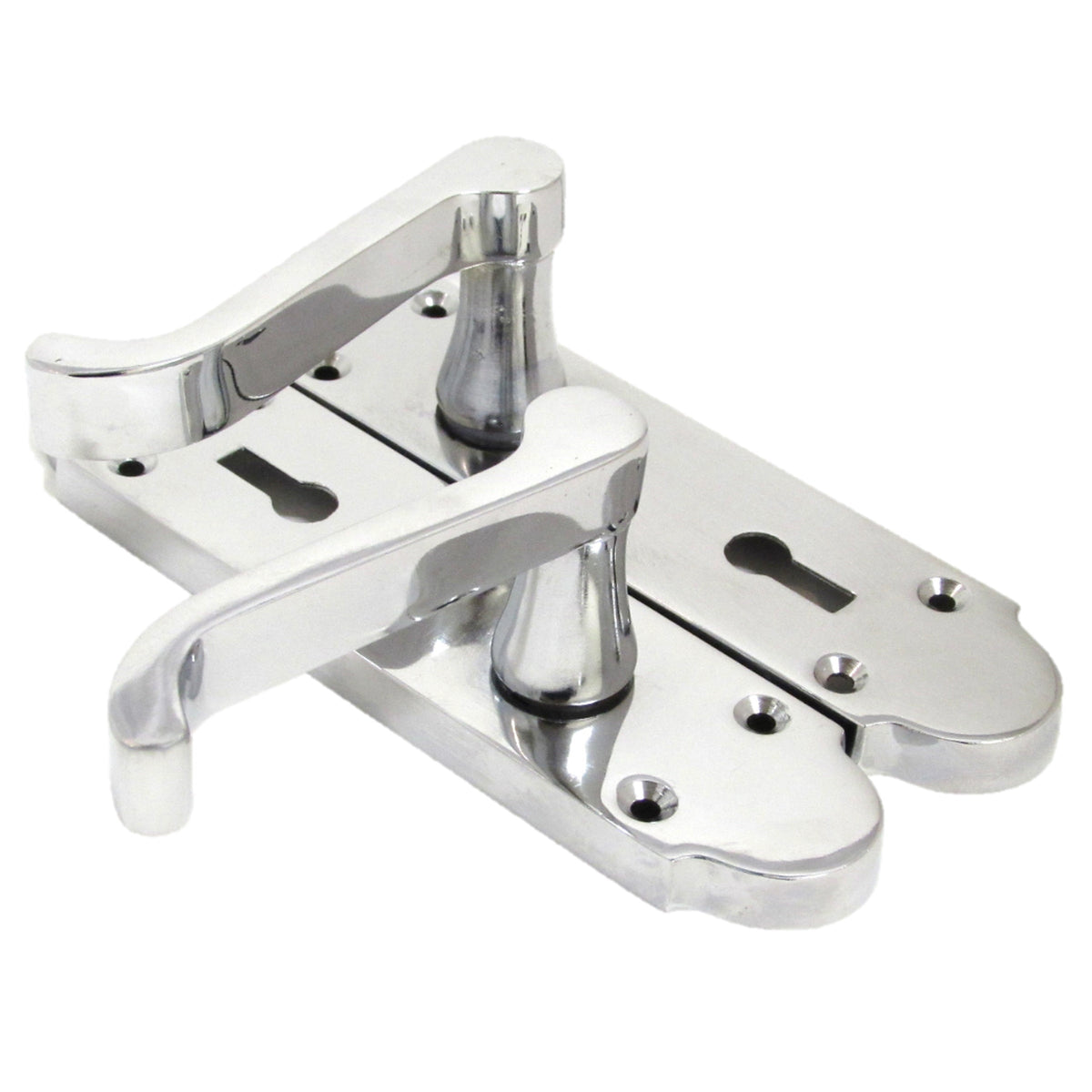 Marketplace JPG companion for Epsom Door Handle Key Lock Scroll Lever - Polished Chrome - 169mm X 40mm