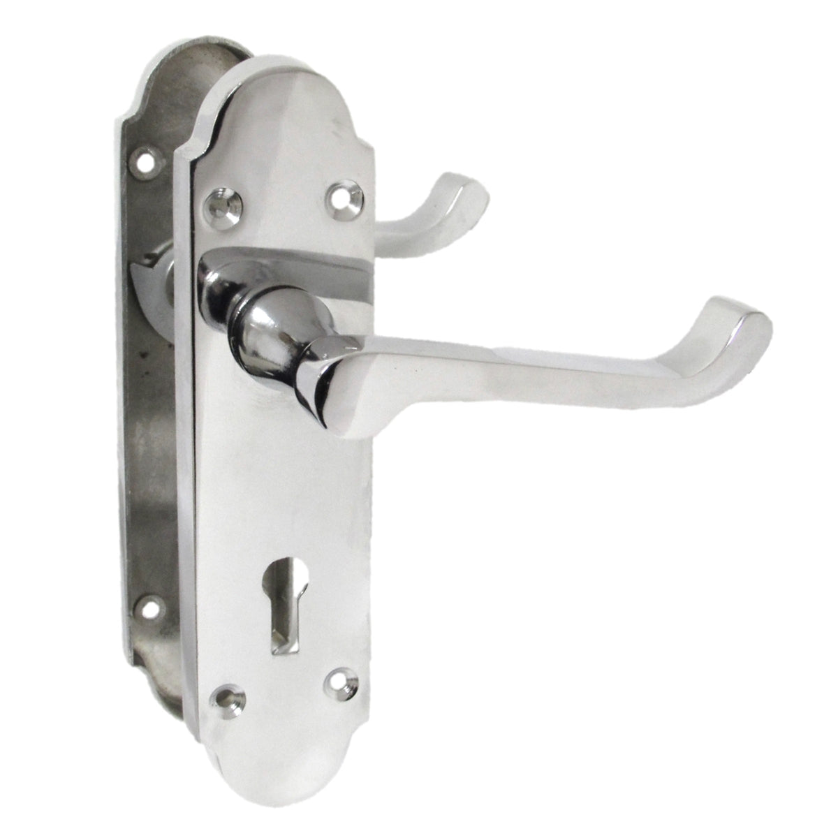 Marketplace JPG companion for Epsom Door Handle Key Lock Scroll Lever - Polished Chrome - 169mm X 40mm