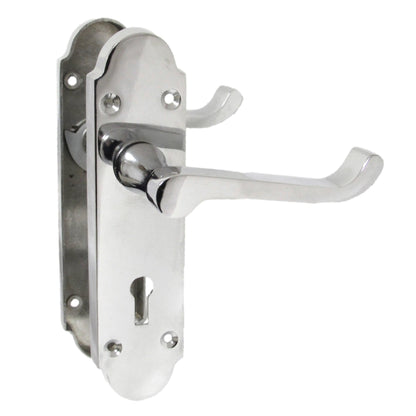 Marketplace JPG companion for Epsom Door Handle Key Lock Scroll Lever - Polished Chrome - 169mm X 40mm