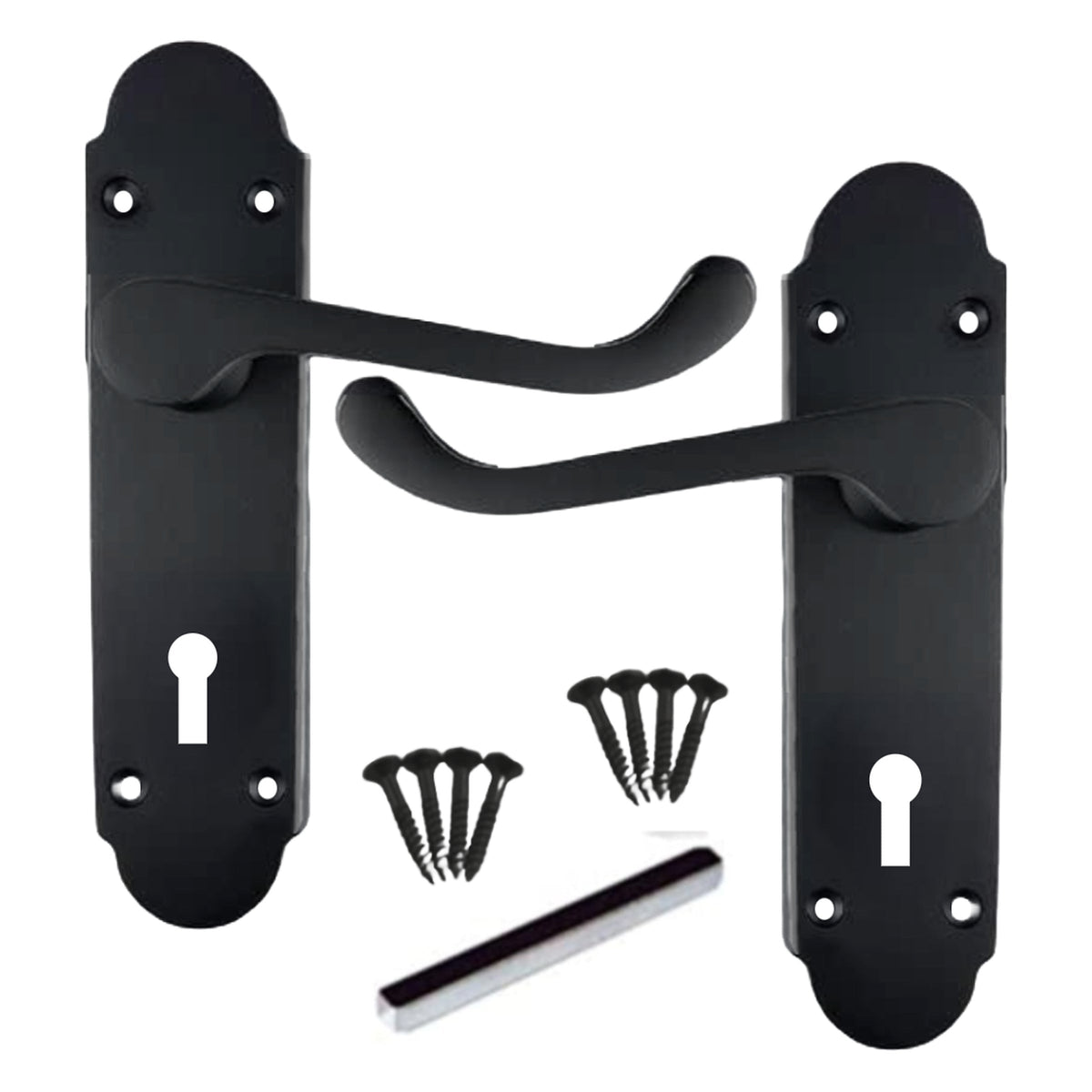 Marketplace JPG companion for Multipack Door Handles Matt Black Epsom Victorian Scroll Lever Lock 1/4/6 Pairs