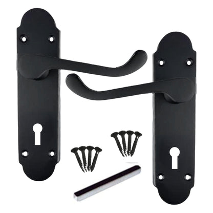 Marketplace JPG companion for Multipack Door Handles Matt Black Epsom Victorian Scroll Lever Lock 1/4/6 Pairs