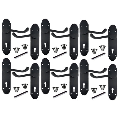 Marketplace JPG companion for Multipack Door Handles Matt Black Epsom Victorian Scroll Lever Lock 1/4/6 Pairs