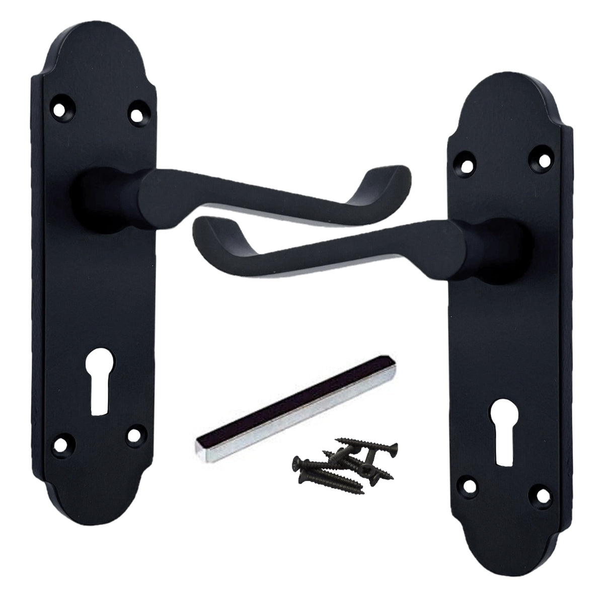 Marketplace JPG companion for Epsom Door Handle Key Lock Scroll Lever - Matt Black - 170mm X 42mm
