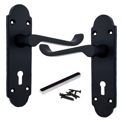 Marketplace JPG companion for Epsom Door Handle Key Lock Scroll Lever - Matt Black - 170mm X 42mm