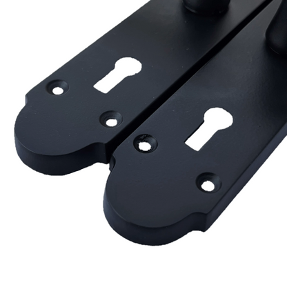 Epsom Door Handle Key Lock Scroll Lever - Matt Black Pack