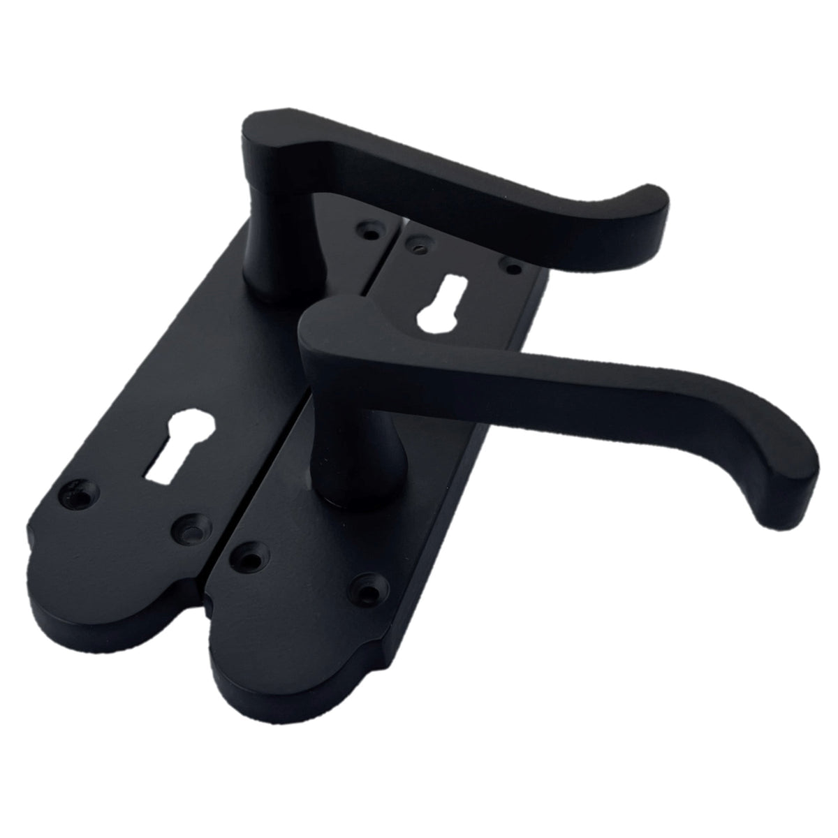 Marketplace JPG companion for Epsom Door Handle Key Lock Scroll Lever - Matt Black Pack Hinges