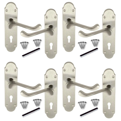 Marketplace JPG companion for Multipack Door Handles Satin Epsom Victorian Scroll Lever Lock 1/4/6 Pairs
