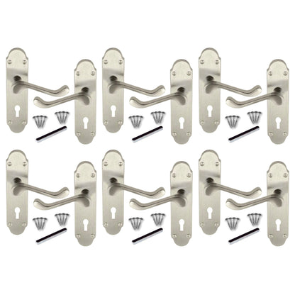 Marketplace JPG companion for Multipack Door Handles Satin Epsom Victorian Scroll Lever Lock 1/4/6 Pairs