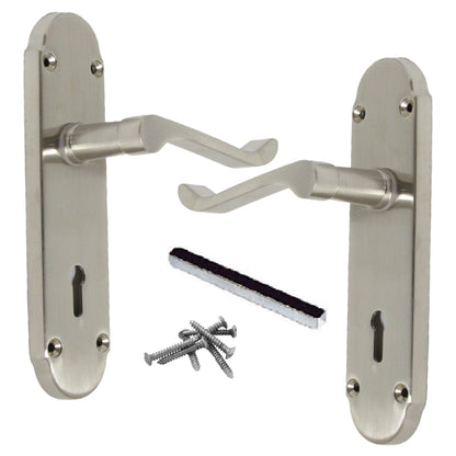 Marketplace JPG companion for Epsom Door Handles Key Lock Scroll Lever - Satin - 169mm X 40mm