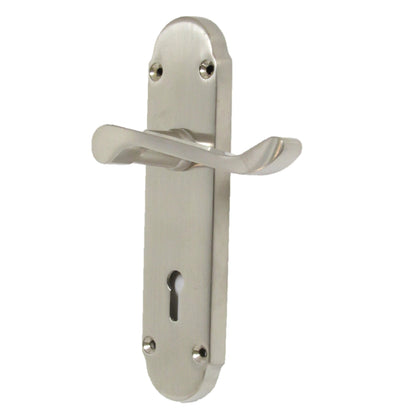 Marketplace JPG companion for Epsom Door Handles Key Lock Scroll Lever - Satin Pack