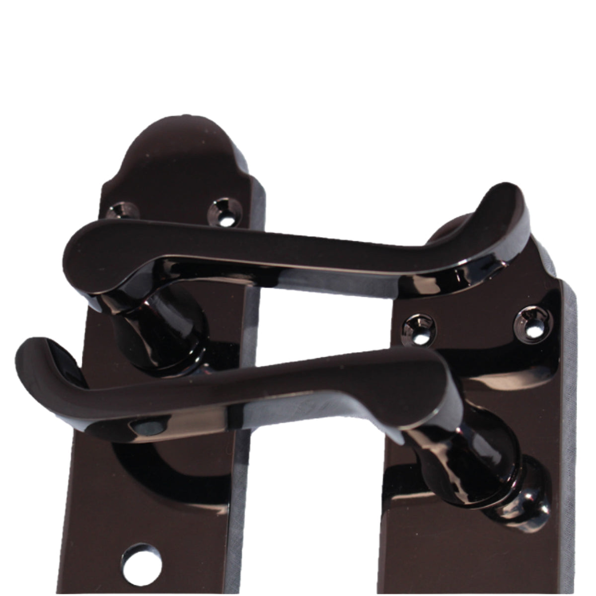 Marketplace JPG companion for Epsom Door Handle Bathroom Lock Scroll Lever - Black Nickel Pack