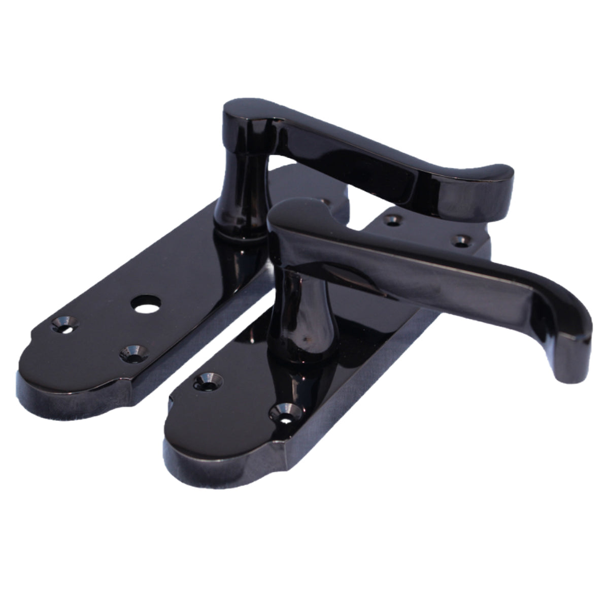 Marketplace JPG companion for Epsom Door Handle Bathroom Lock Scroll Lever - Black Nickel - 169mm X 40mm